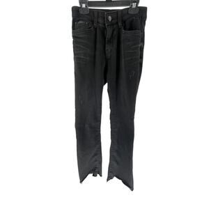 Howluk Black Wash Denim Cut-Off Raw Hem Straight Leg Jeans Women's Size Small
